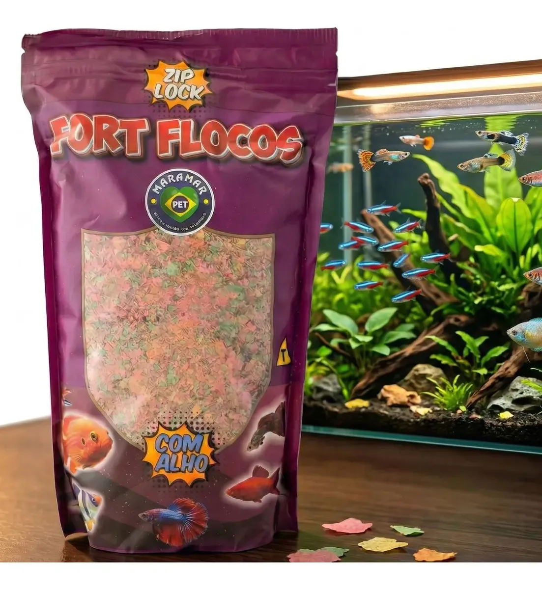 A clear Maramar Fort Flocos 250g review for freshwater aquariums, with feeding fit, strengths, cautions and who should choose it.
