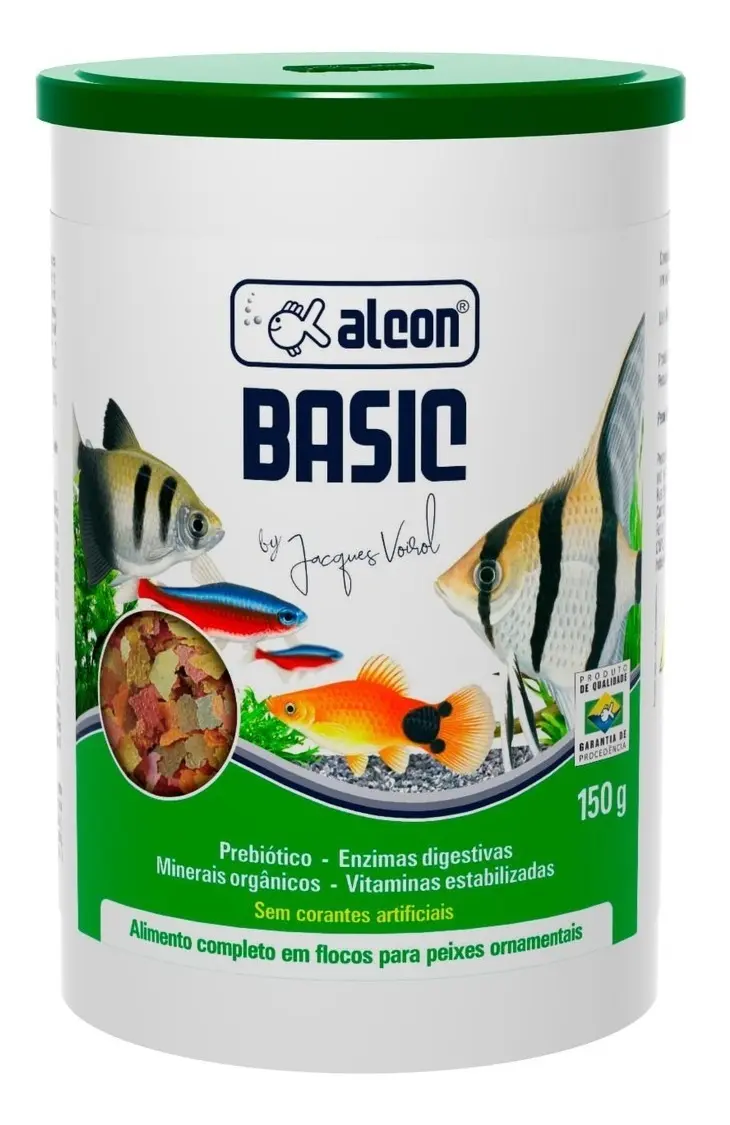 Alcon Basic 150g review covering flakes, ingredients, feeding routine, strengths, cautions and the best aquarium profile for this fish food.