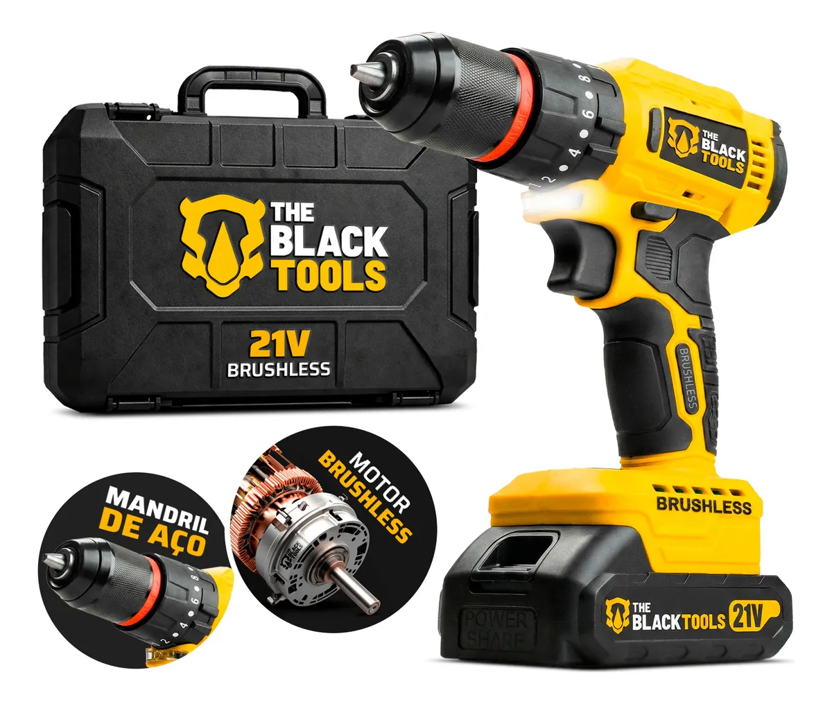 Veja a análise da Parafusadeira Furadeira de Impacto The Black Tools TB-21B com motor brushless, 50 Nm, mandril de aço 3/8 e maleta. Entenda pontos fortes, limitações e perfil de uso.