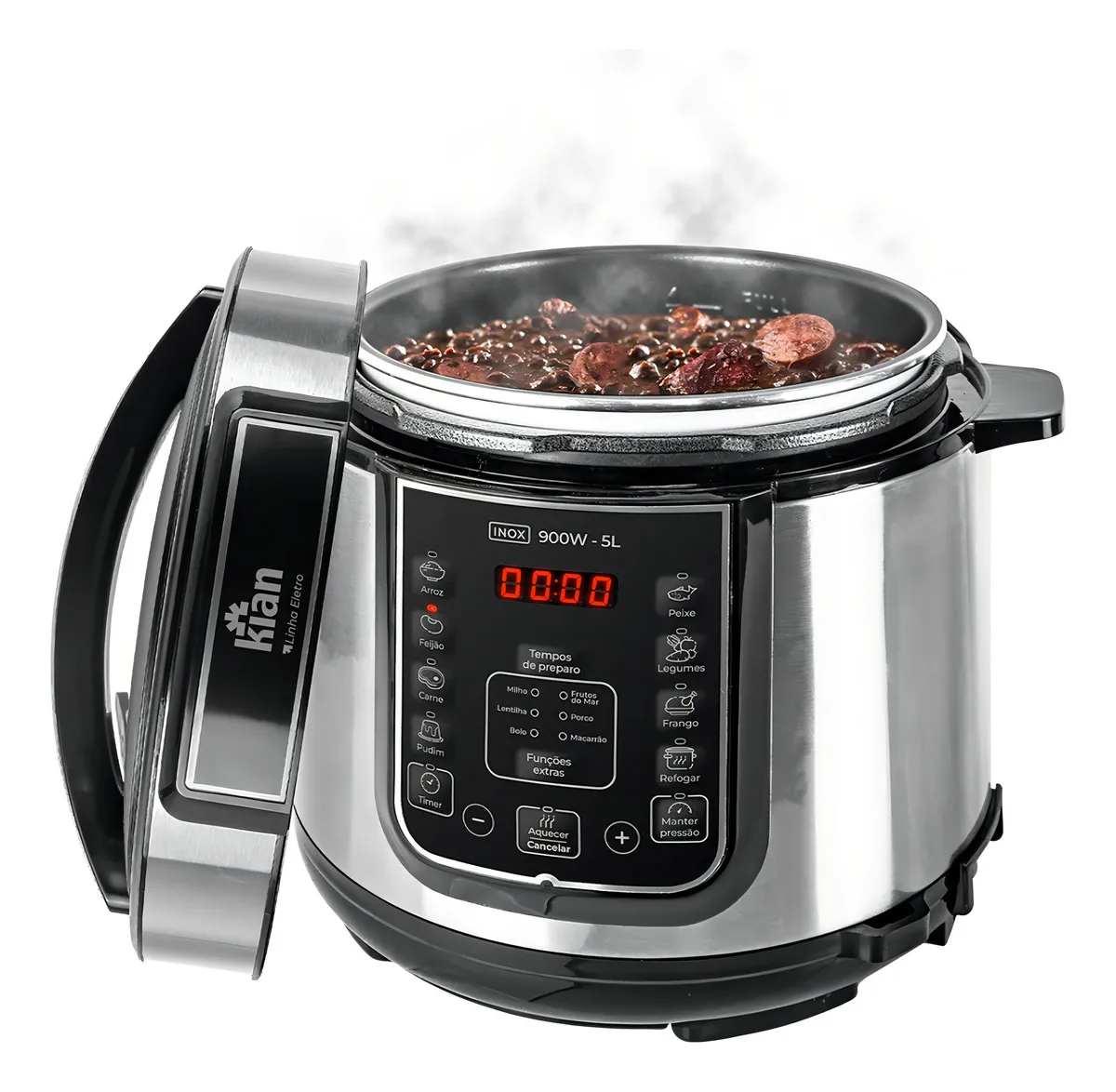 Review da Panela de Pressão Elétrica Kian 5L Inox com análise de capacidade, funções, desempenho, praticidade e perfil ideal de uso.