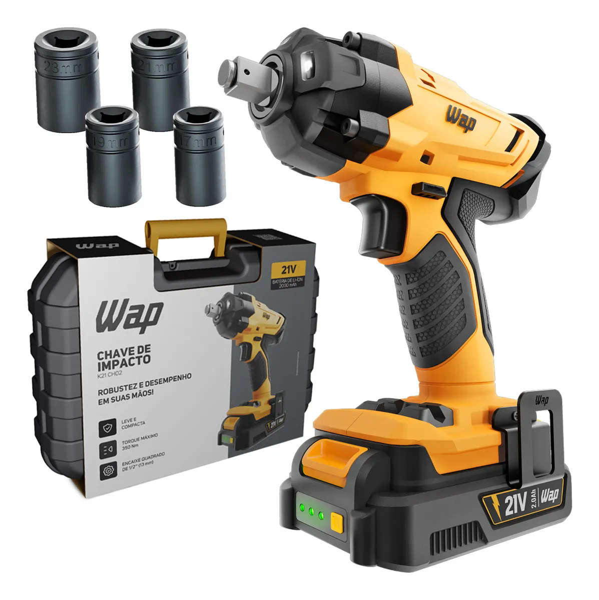 Veja se a WAP K21 CH02 vale a pena para rodas, manutenção e uso geral. Review completo da chave de impacto 21V com 350 Nm.