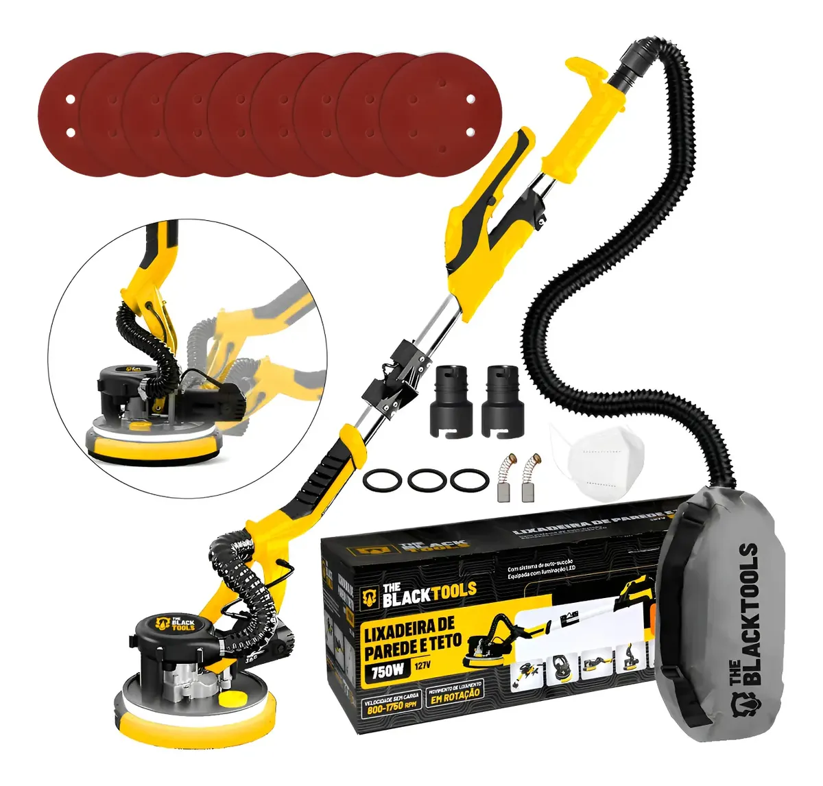Review da lixadeira parede e teto LED 750W The Black Tools BTL750: veja uso real, pontos de atenção, desempenho e para qual perfil compensa.