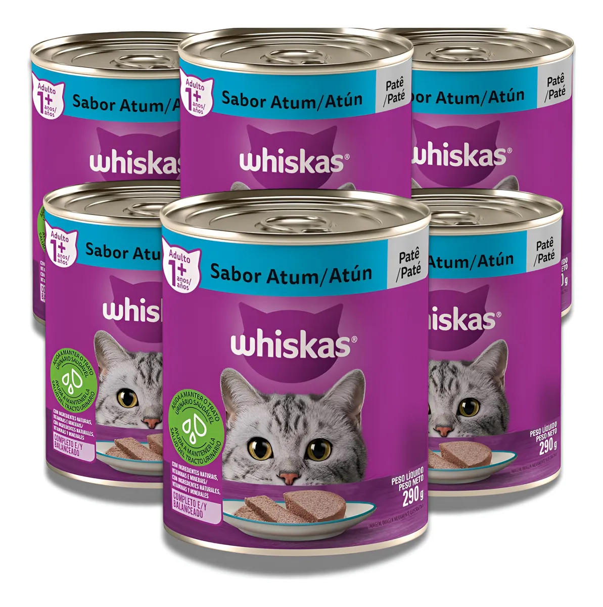 Review completo do Whiskas Patê de Atum 290g kit com 6 latas, com análise de textura, composição, rotina de uso e perfil ideal.
