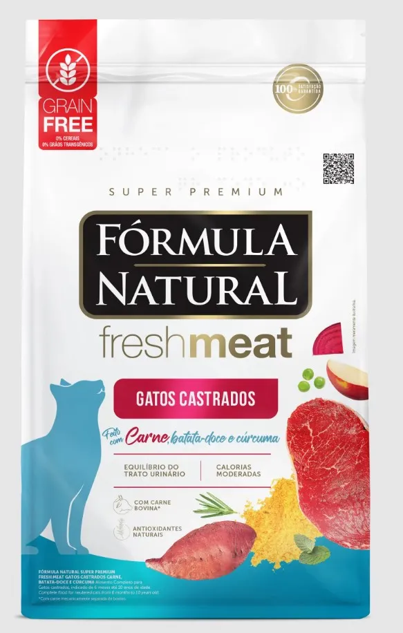Veja se a Fórmula Natural Fresh Meat Carne para Gatos Castrados 7kg combina com o seu gato. Análise clara da composição, benefícios e pontos de atenção.