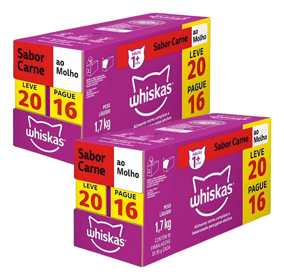 Veja se a Ração Úmida Whiskas Sachê Carne 85g vale a pena para gatos adultos. Review completo do kit com 2 caixas, pontos fortes, limitações e perfil de uso.